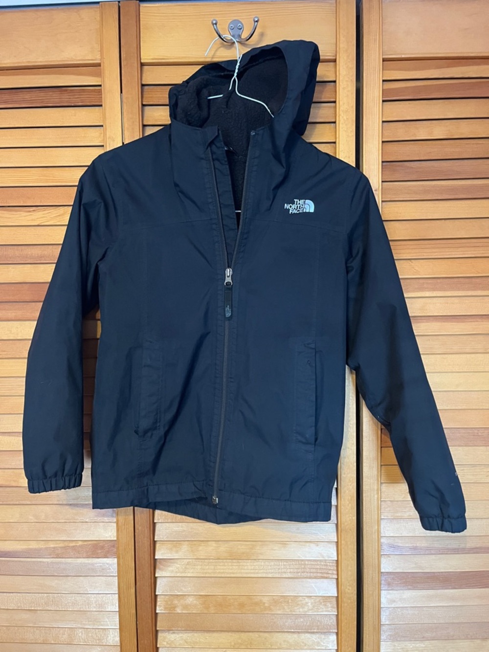 The North Face Kids Black Hooded Rain Jacket